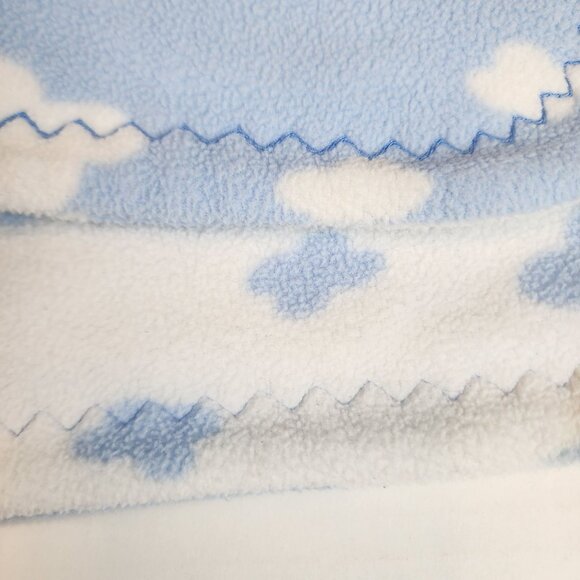 Just One Year by Carter's baby blanket blue white clouds - Picture 3 of 4